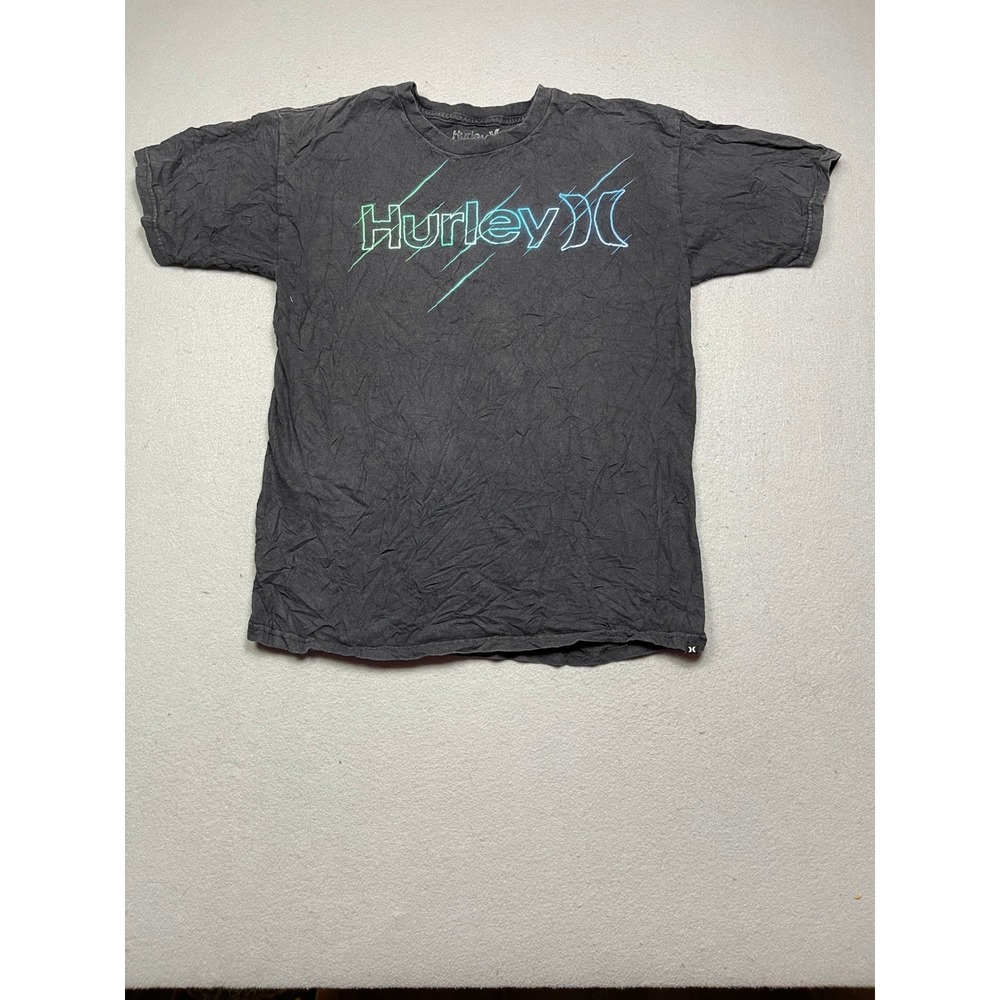 Hurley T Shirt Cotton Jersey Black Graphic Logo Medium Mens